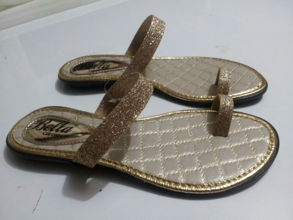 Rasteirinha com Glitter Dourada Ref. R13